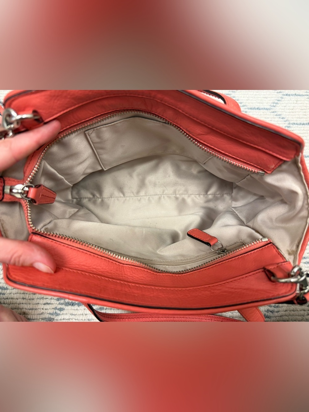 COACH Taylor Bette Mini Tote F27661 Coral Pink Leather 2-Way Crossbody Satchel - Picture 15 of 16